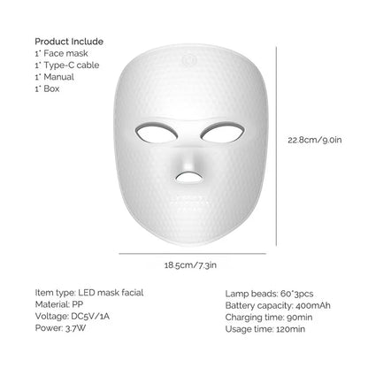 7 Colors LED Facial Mask
